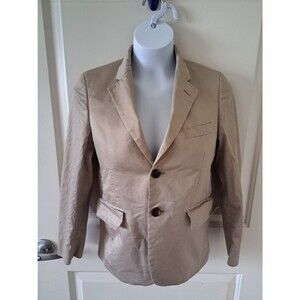 Brooks Brothers Beige Tan Women's Button Front 100% Cotton  Fleece Blazer Sz 12